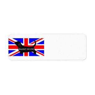 bassett hound name silo on flag return address label
