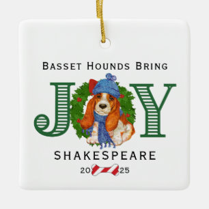 Bassett Hounds Bring Joy Ceramic Ornament