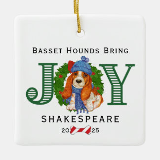 Bassett Hounds Bring Joy Ceramic Ornament