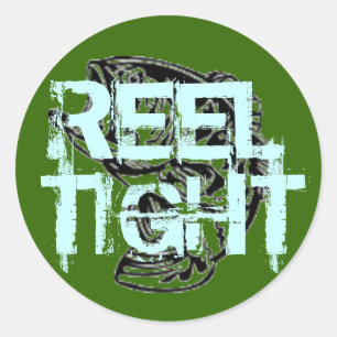 BASSFISH2, REEL , TIGHT CLASSIC ROUND STICKER
