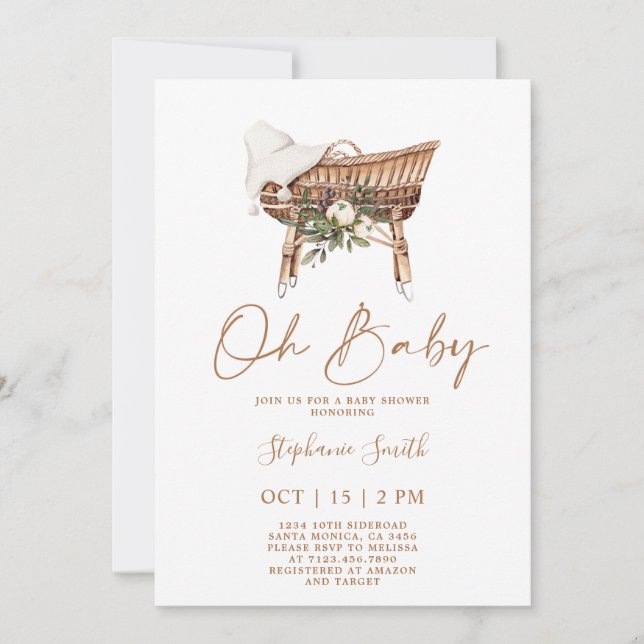Bassinet Nursery Baby Shower Invitation (Front)
