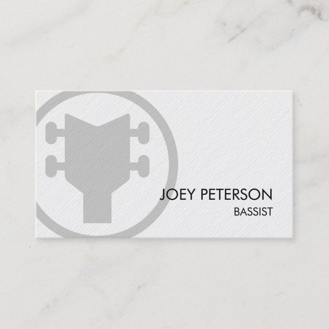 Bassist Bass Guitar Headstock Icon Music Business Card (Front)