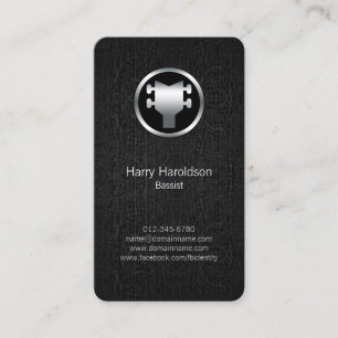 Bassist Bass Headstock Black Grunge Business Card