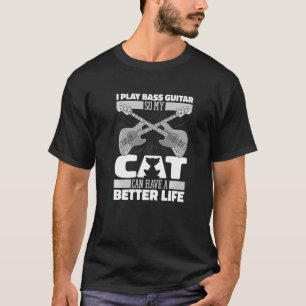 Bassist Cat Guitarist Musician Bass Guitar T-Shirt
