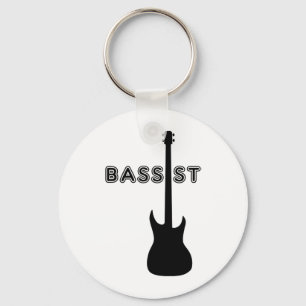 Bassist Silhouette Key Ring
