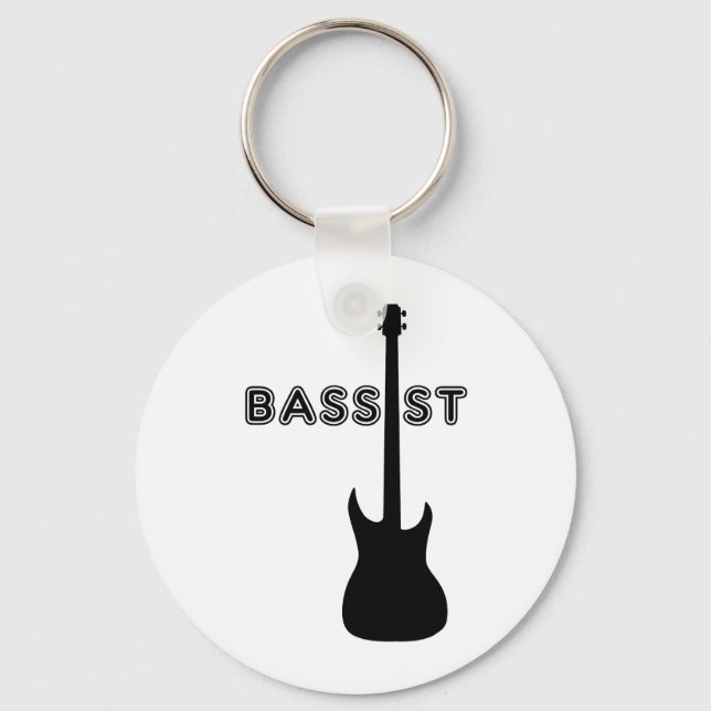 Bassist Silhouette Key Ring (Front)