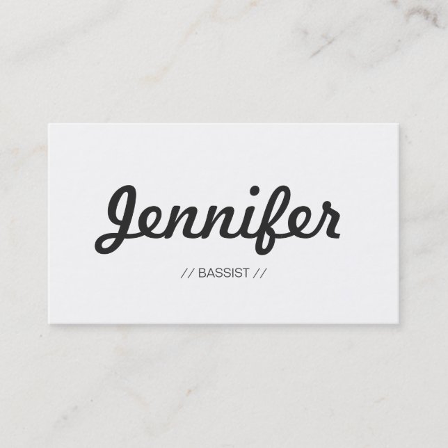 Bassist - Stylish Simple Concise Business Card (Front)