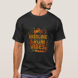 Bassline And Rum Vibes Classic Retro Dancehall Soc T-Shirt