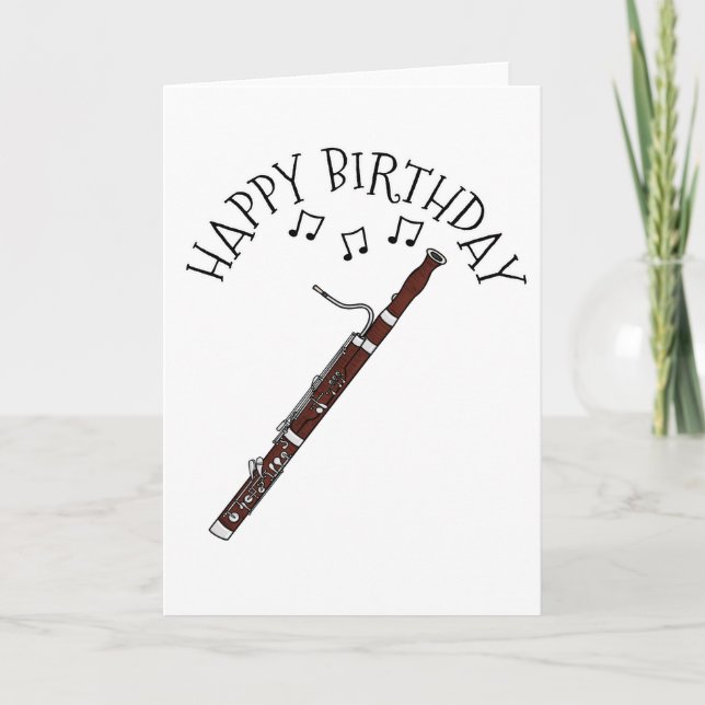 Bassoon Birthday Card Bassoonist Woodwind Musician (Front)