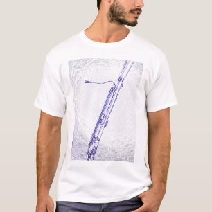 Bassoon Blue Ink Drawing Shirt
