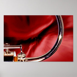 Bassoon Bocal Music Instrument in red Colour Poster