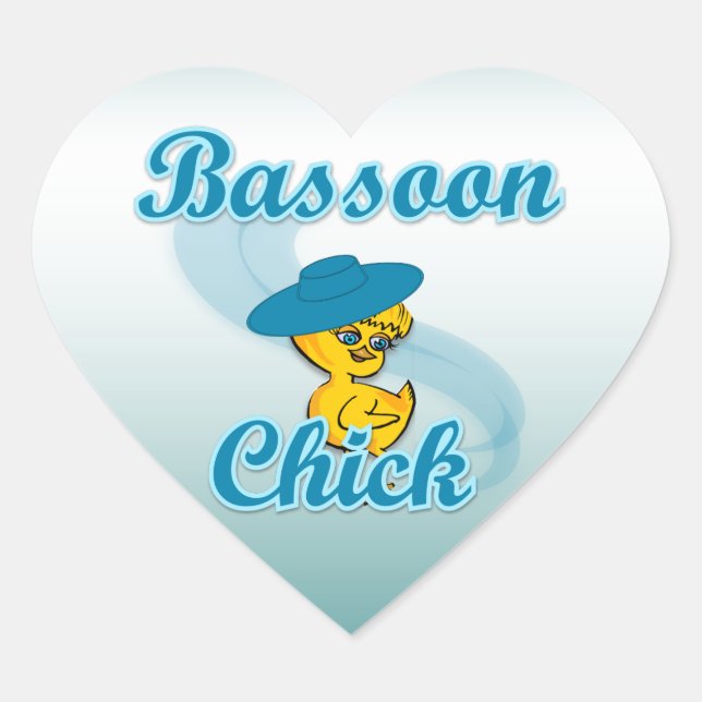 Bassoon Chick #3 Heart Sticker (Front)