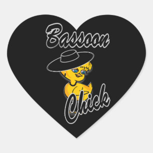 Bassoon Chick #4 Heart Sticker