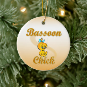 Bassoon Chick Ceramic Ornament