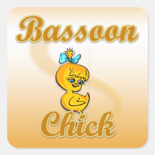 Bassoon chick square sticker (Front)