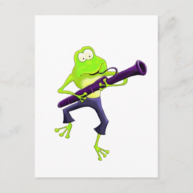 Bassoon Frog Postcard (Front)