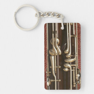 Bassoon Keys on Dark Red Key Ring