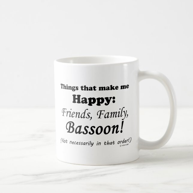 Bassoon Makes Me Happy Coffee Mug (Right)