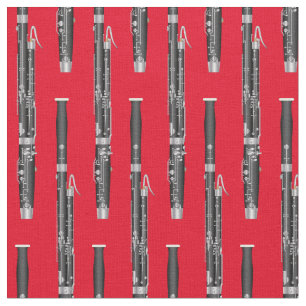 Bassoon Music Musician Room Decor Red Fabric