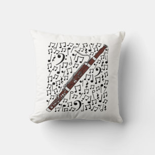 Bassoon Musical Notes Bassoonist Music Teacher Cushion