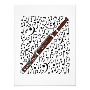 Bassoon Musical Notes Woodwind Music Teacher Photo Print