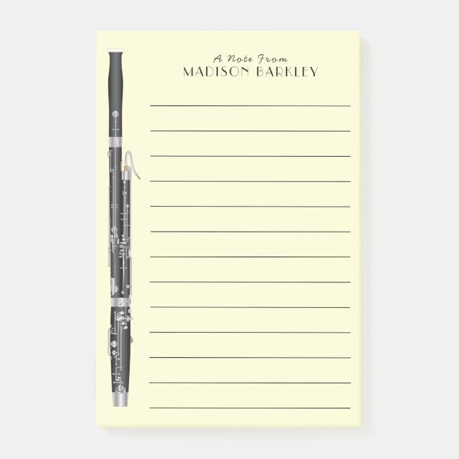 Bassoon Musician Music Teacher Woodwind Post-it Notes (Front)