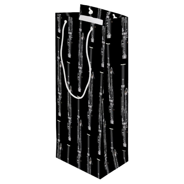 Bassoon Musician Music Teacher Woodwind Wine Gift Bag (Back Angled)