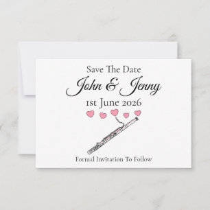 Bassoon Musician Wedding Save The Date