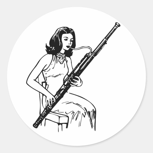 Bassoon Player Classic Round Sticker (Front)