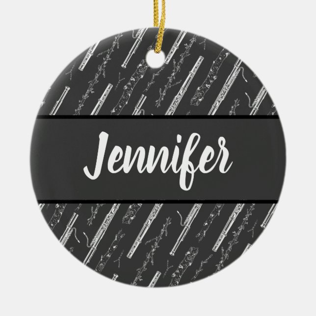 Bassoon Player Music Gift Custom Personalised Ceramic Ornament (Front)