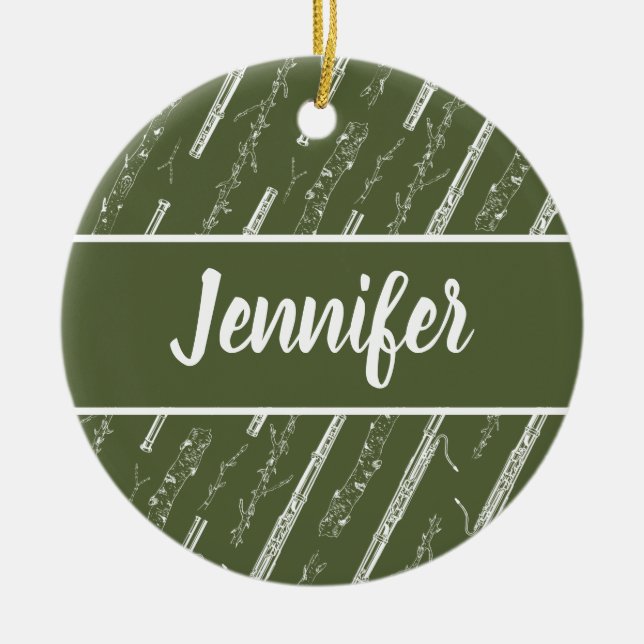 Bassoon Player Musician Gift Custom Personalised Ceramic Ornament (Front)