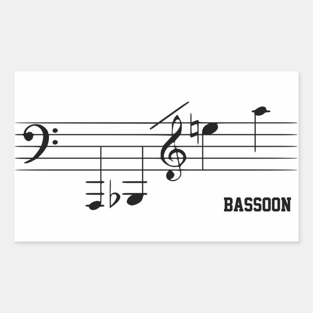 Bassoon Playing Range Rectangular Sticker (Front)