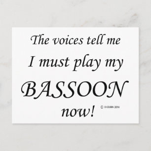 Bassoon Voices Say Must Play Postcard