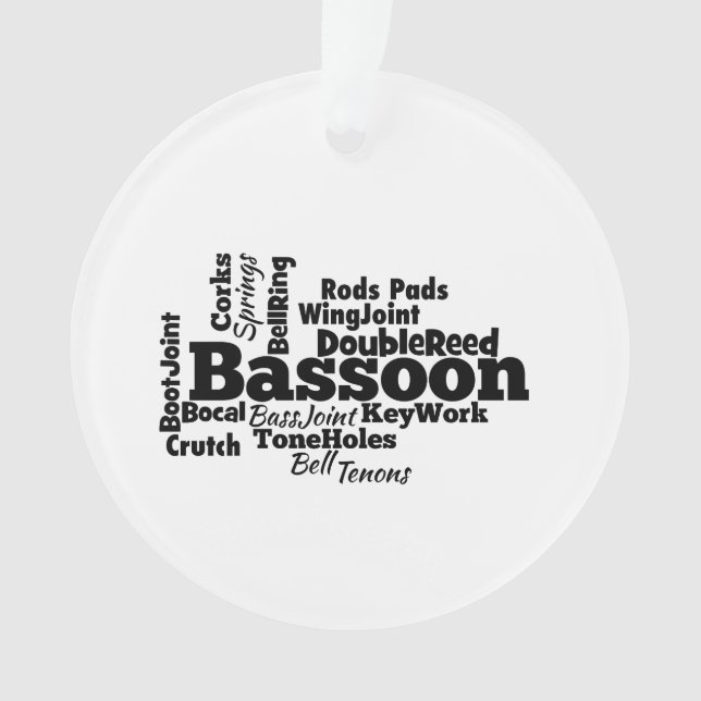 Bassoon Word Cloud Ornament (Front)