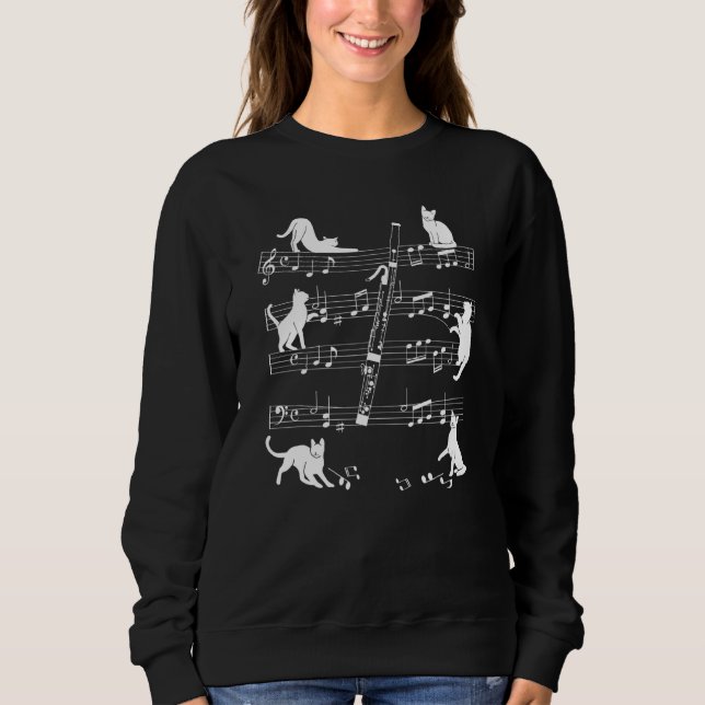 Bassoonist Cats For Cat Loving Bassoon Player Sweatshirt (Front)