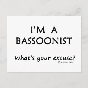 Bassoonist Excuse Postcard