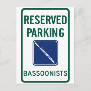 Bassoonists Parking Postcard