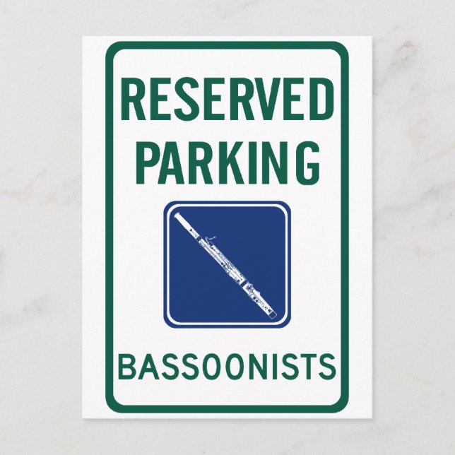 Bassoonists Parking Postcard (Front)