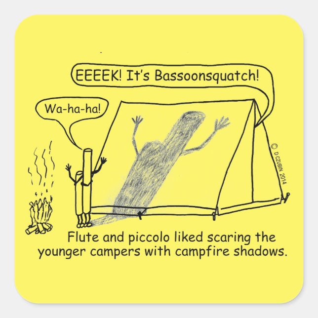 Bassoonsquatch Square Sticker (Front)