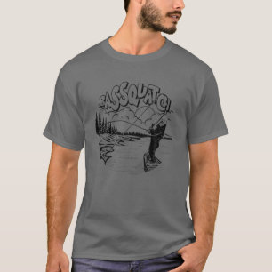 Bassquatch! Funny Bass Fishing Bigfoot On The Lake T-Shirt