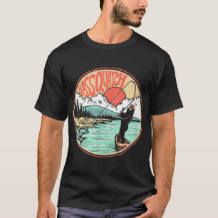 Bassquatch! Funny Bass Fishing Bigfoot on the Lake T-Shirt