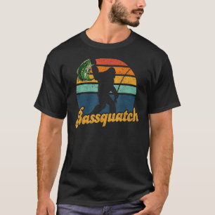 Bassquatch Funny Bigfoot Fishing Outdoor Retro Sas T-Shirt