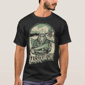 Bassquatch! Funny Bigfoot Sasquatch &amp; Bass Fis T-Shirt