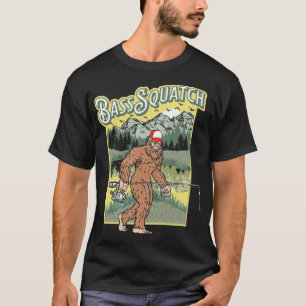 BassSquatch Funny Sasquatch Bass Fisherman Fishing T-Shirt