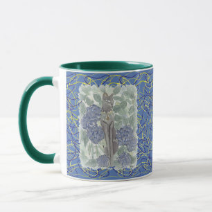 Bast Amidst Hydrangea Flowers Mug
