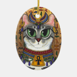 Bast Goddess Egyptian Bastet Cat Art Ornament