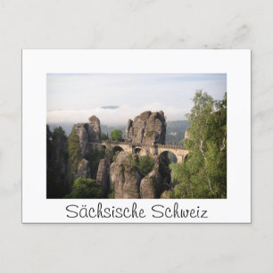 Bastei Bridge in Sächsische Schweiz white postcard