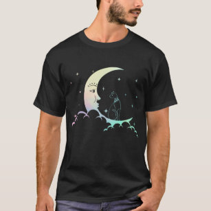 Bastet Ancient Egypt Cat Pastel Goth Moon Crescent T-Shirt