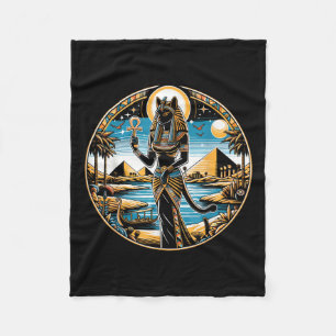 Bastet Cat Goddess Ancient Egypt Egyptian Mytholog Fleece Blanket