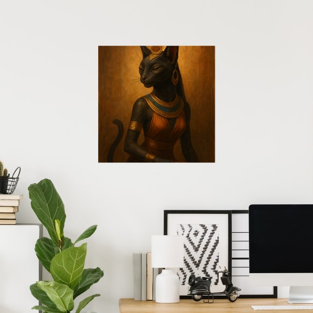 Bastet Cat Goddess Egyptian Wall Poster (Home Office)